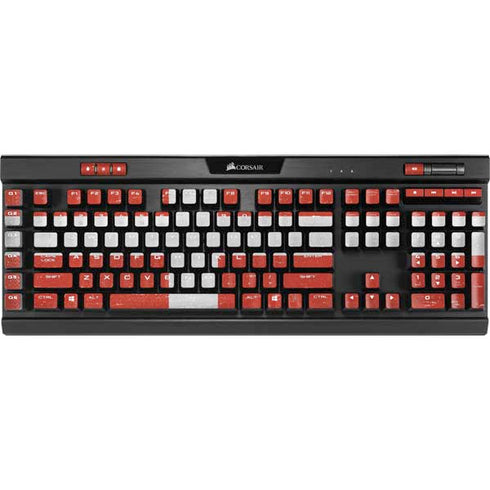 Denmark Flag Distressed K95 RGB PLATINUM Mechanical Gaming Keyboard Skin
